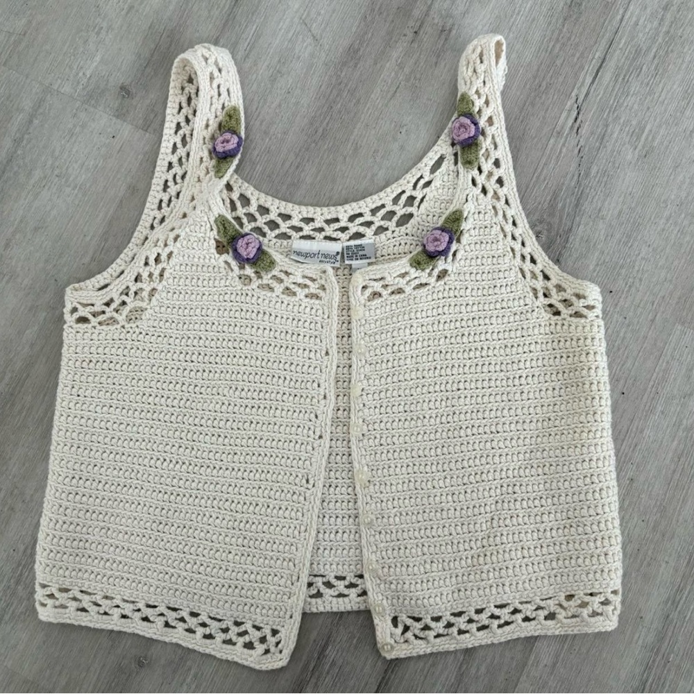Vintage Floral Crochet Vest/Top